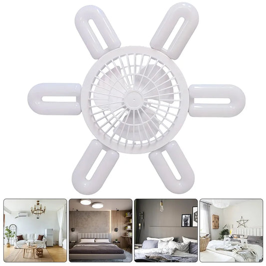 Ceiling Fan with Remote Control Lighting Lamp E27
