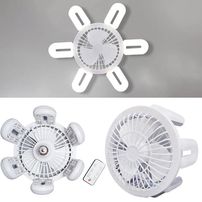 Ceiling Fan with Remote Control Lighting Lamp E27