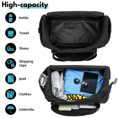 Gym Duffel Bag With Shoe & Wet Compartments