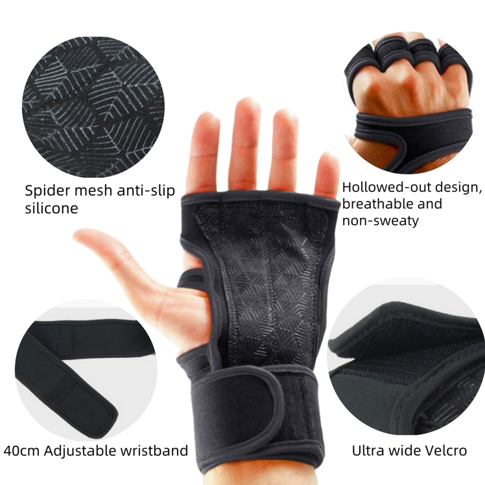 Fingerless Gym Gloves With Wrist Support