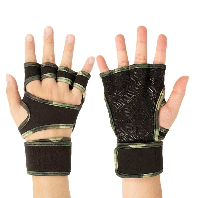 Fingerless Gym Gloves With Wrist Support