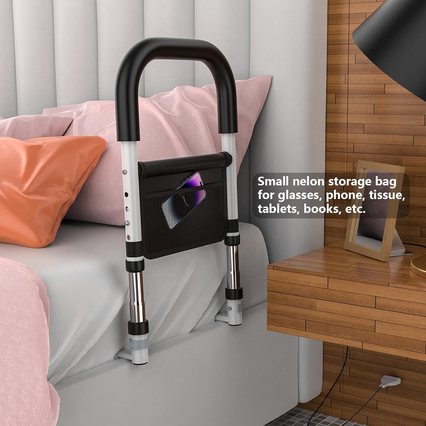 Bed Assist Rail – Safety Guard with Storage Pocket