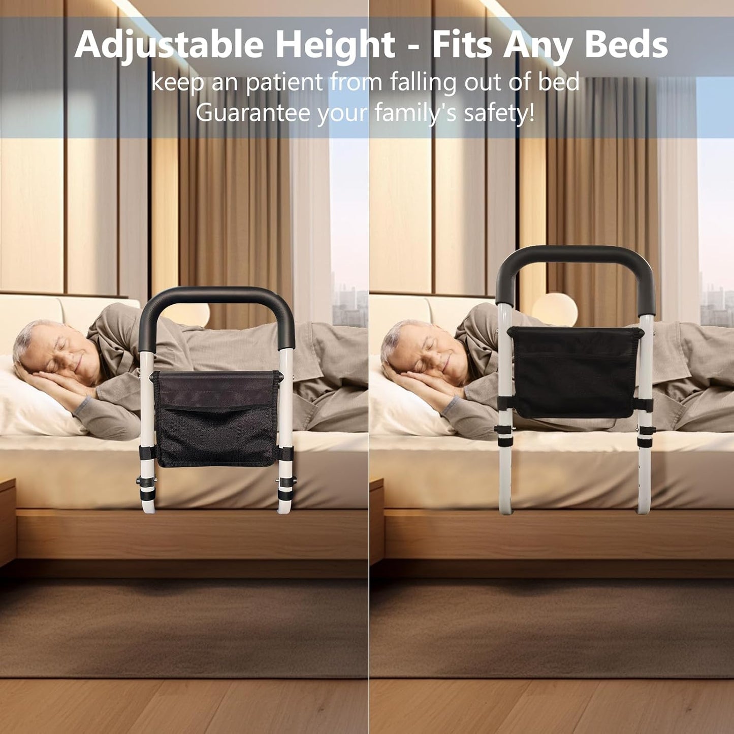 Bed Assist Rail – Safety Guard with Storage Pocket