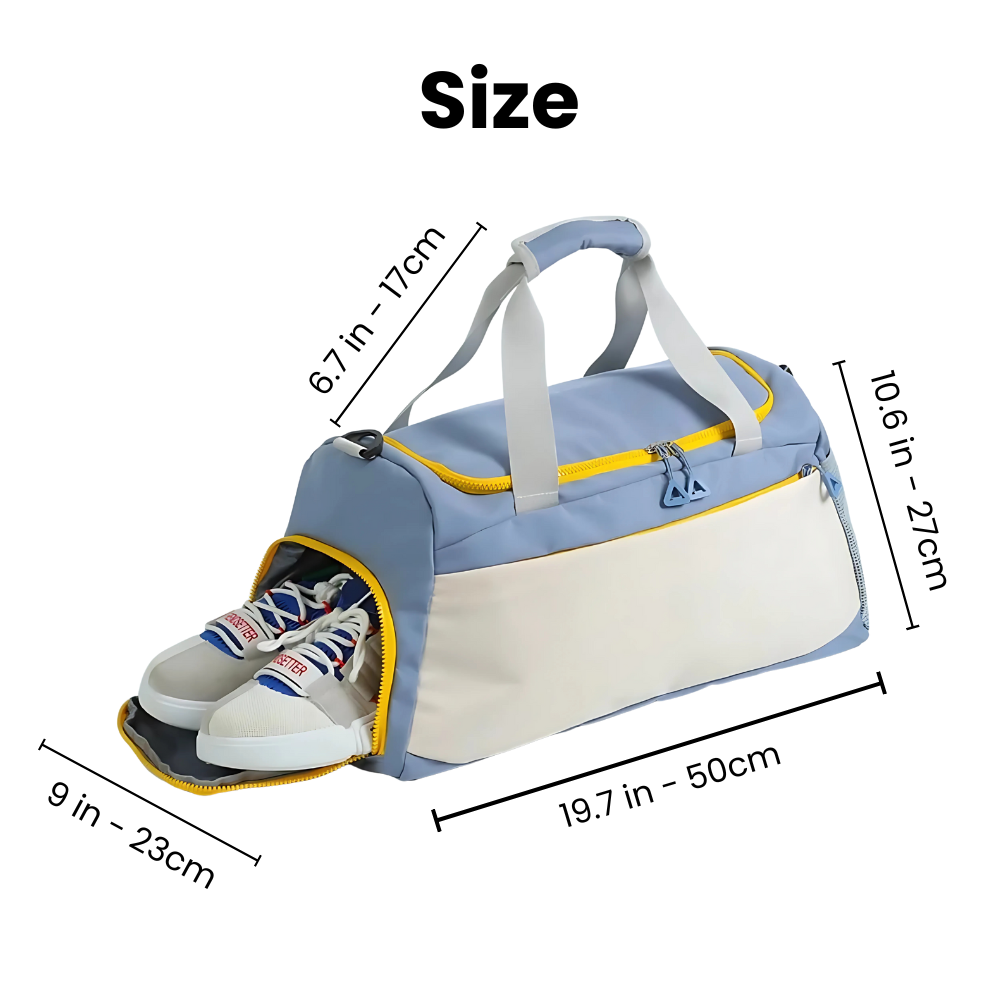 Gym Duffel Bag With Shoe & Wet Compartments